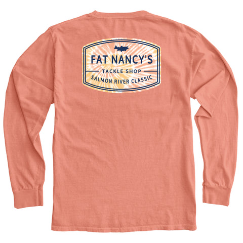 Long Sleeve Fat Nancy's Tie Dye Salmon Shirt