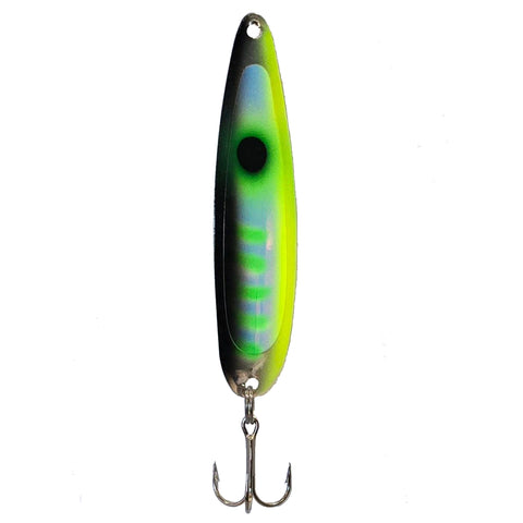 Michigan Stinger Spoon Chartreuse UV Alewife GRN Dot