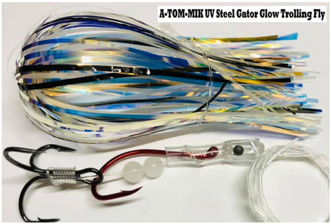 A-TOM-MIK Tournament Series Trolling Flies T436X Steel Gator Glow