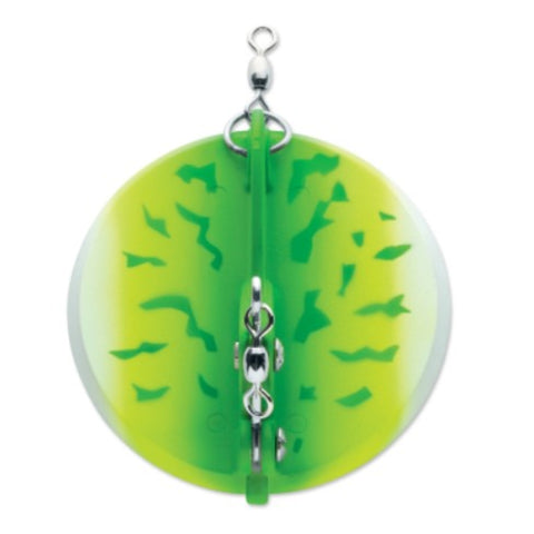 Luhr Jensen Dipsy Diver Green Fire UV/Chrome Bottom