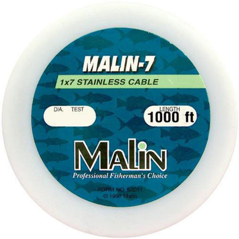 MALIN 7-STRAND STAINLESS STEEL WIRE 1000FT BRITE