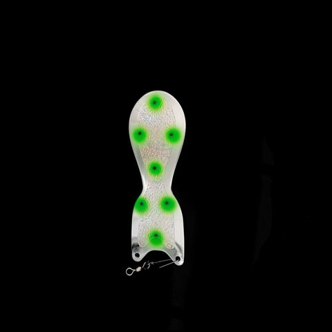 Dreamweaver Spin Doctor Flasher UV Chrome Grn/Blk Dot