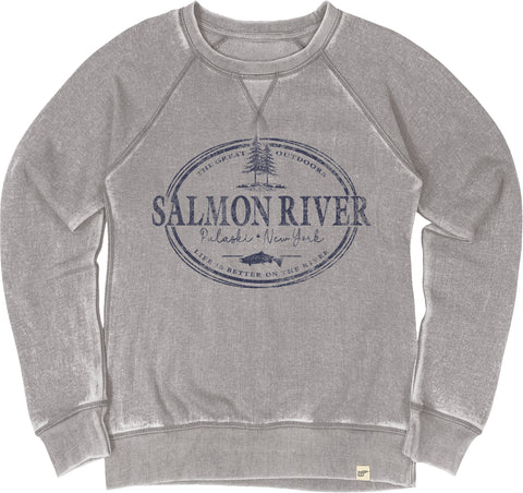 Fat Nancy's Tackle Shop Salmon River Crew Neck Sweatshirt