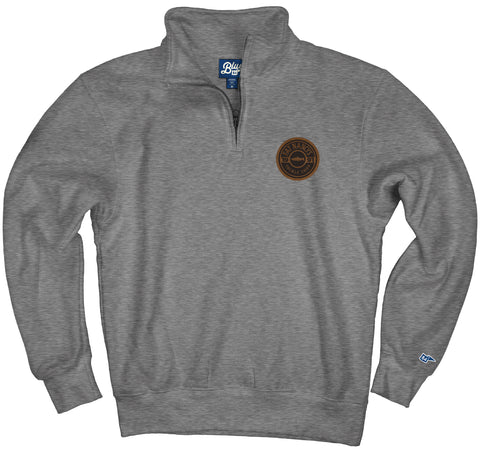 Fat Nancy's 1/4 Zip Leather Salmon Patch Sweatshirt