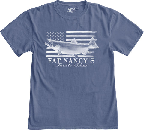 Fat Nancy's Salmon US Flag T-Shirt