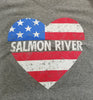 Ladies Salmon River Flag Heart T-Shirt