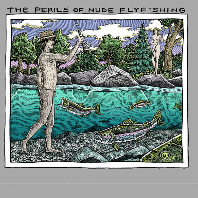 Perils of Nude Flyfishing T-Shirt 2x / Ash