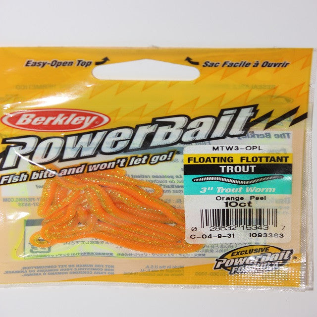 Berkley PowerBait 3 Floating Trout Worms - Pearl White Pbhftw3-pw 15ct for  sale online