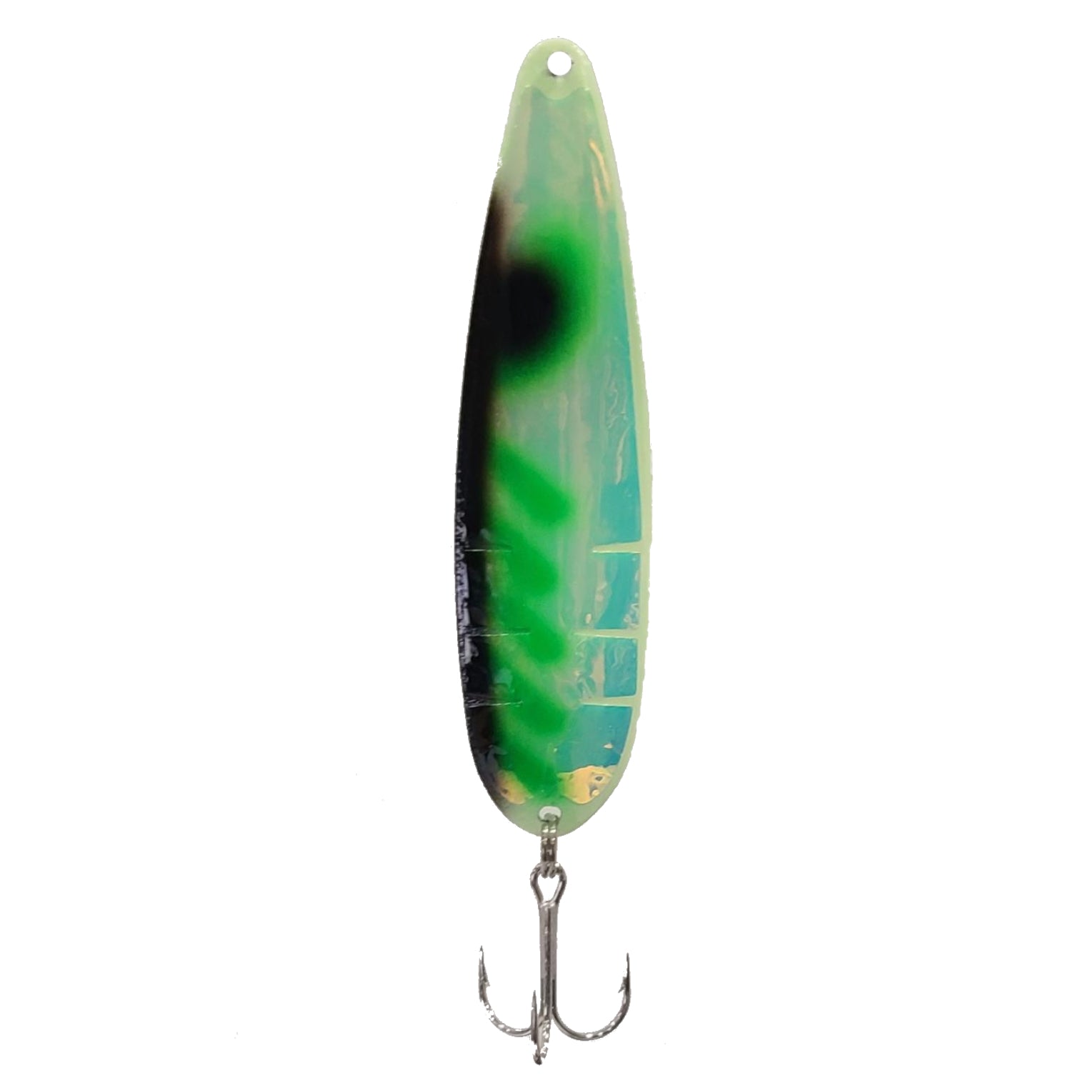 Three Eppinger Seadevle Glow Green Fishing Spoon Lures 3 oz 5 3/4 60- –